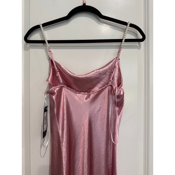 MSRP $129 HAMMERED SATIN COWL NECK PEARL STRAP MAXI DRESS S | SAME DAY SHIP - Picture 7 of 10